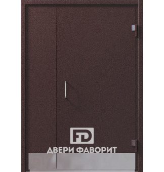 Дверь для подъезда с цинкогрунтом и отбойником