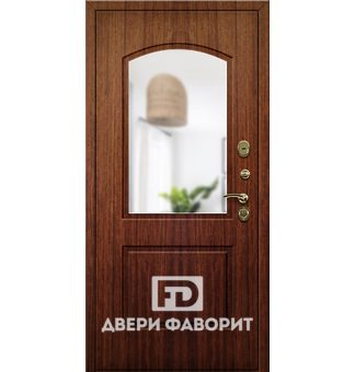 Дверь в квартиру с зеркалом (МДФ с двух сторон)