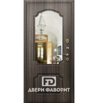 Квартирная дверь с зеркалом и верхним замком