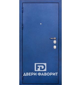 стальная дверь с порошковой краской синего цвета