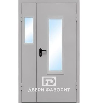 Дверь тамбурная двустворчатая, два стекла