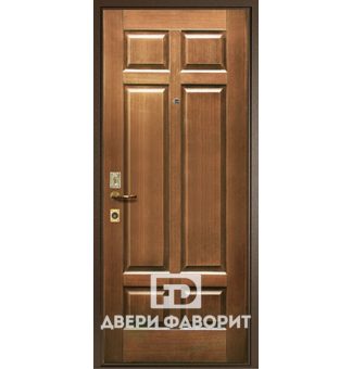 Дверь уличная входная с отделкой филёнчатый МДФ